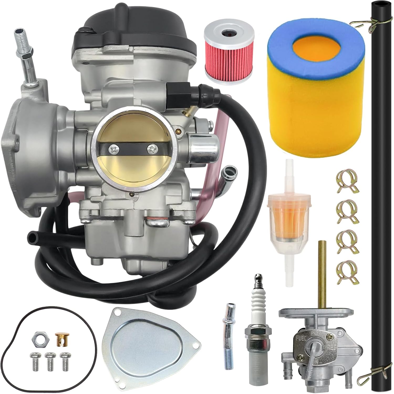 LTZ400 Carburetor Fits for Suzuki Quadsport 400 2003 2004 2005 2006 2007 ATV Carb With Air Filter&Fuel Valve Petcock