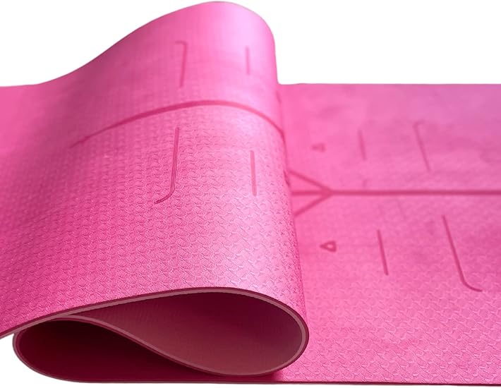 Yoga Mat with Alignment Marks Pink Yoga Mat For Women