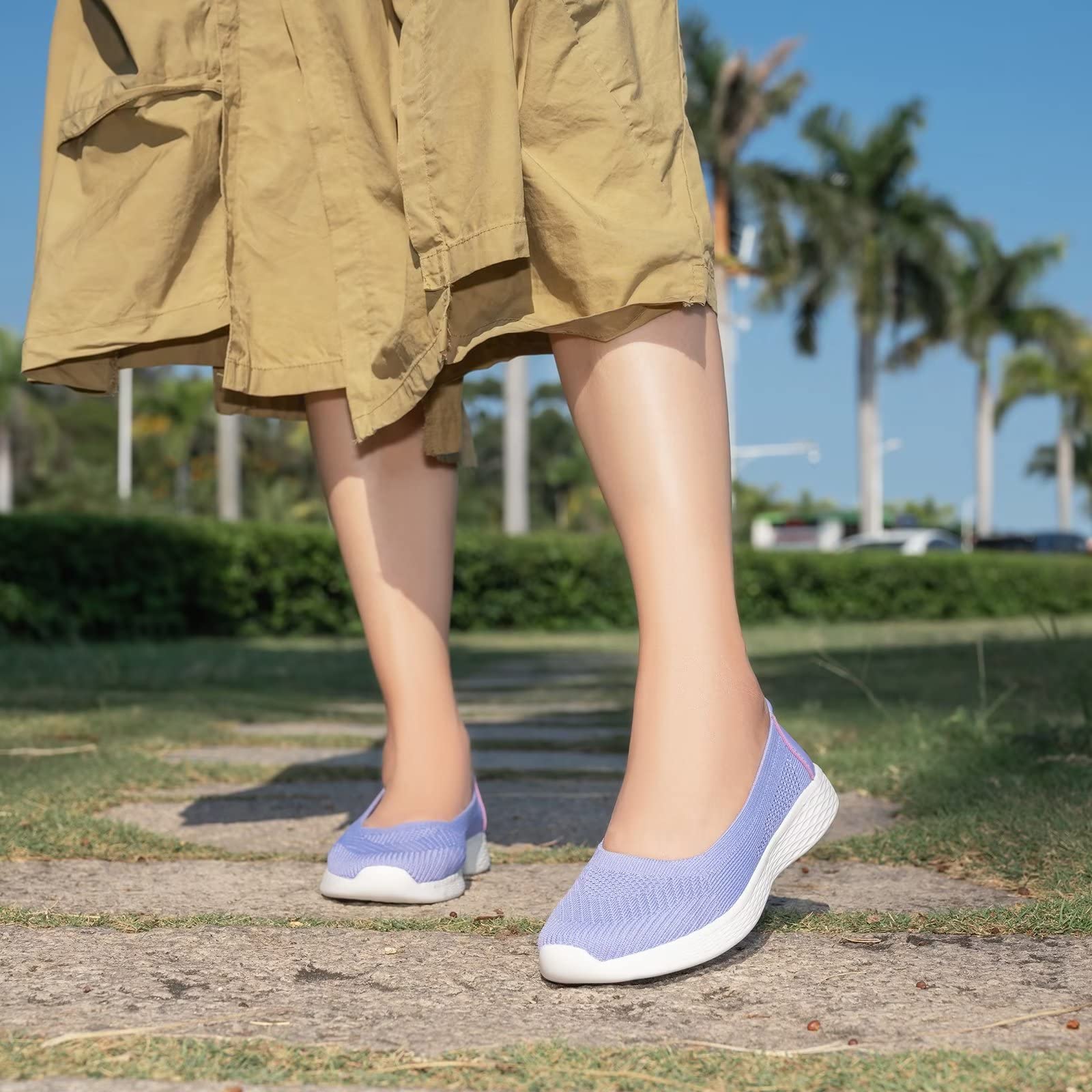 TIOSEBON Scarpe da Donna Basse, Piatte, Ultra Leggere e Traspiranti in Rete