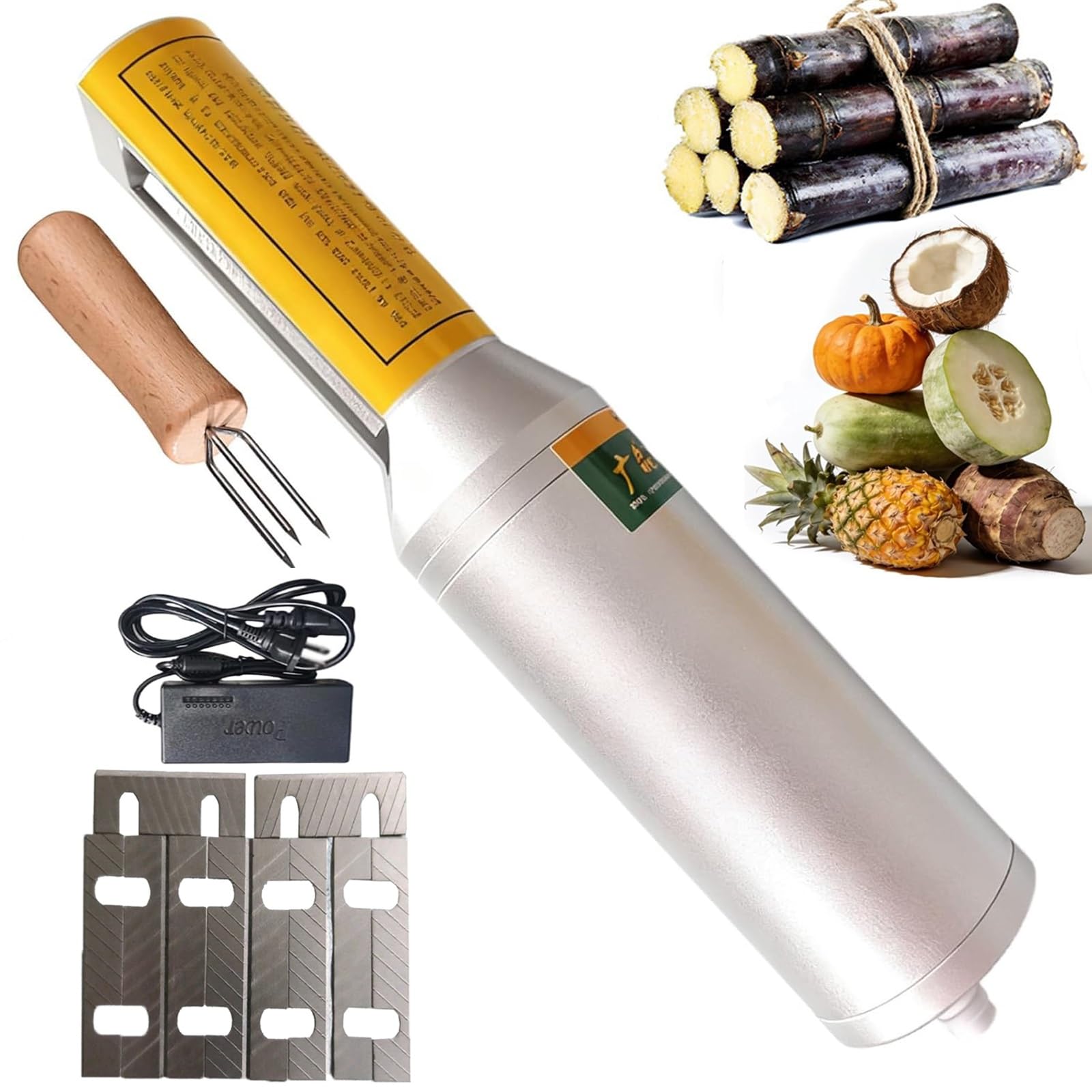 Máquina peladora automática de caña de azúcar, peladora eléctrica de acero inoxidable de 150 W para cocos, piñas, frutas, verduras