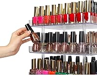 Vista 3 de JACKCUBE DESIGN - Esmalte de uñas transparente de 5 niveles giratorio de 360 grados, soporte organizador de maquillaje, cosméticos, caja