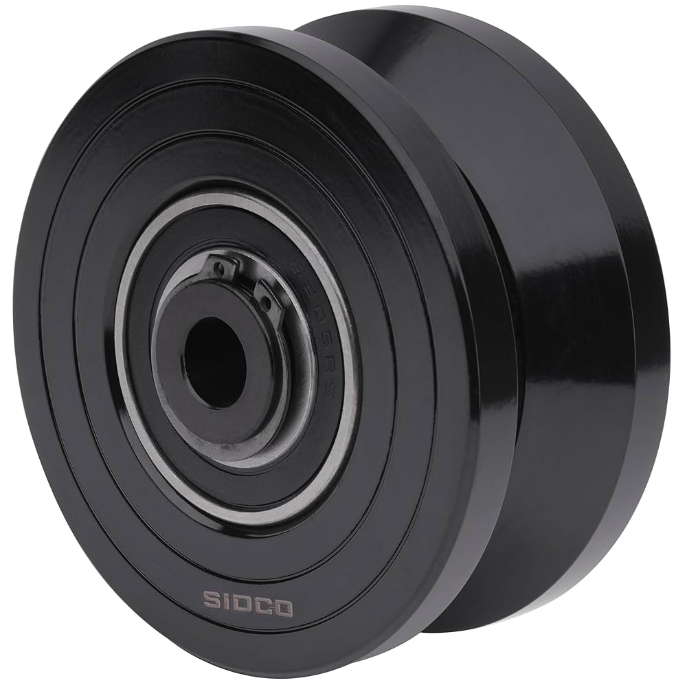 Sidco Supply 3.5 Inch V-Groove Wheel - Solid Steel - Sliding