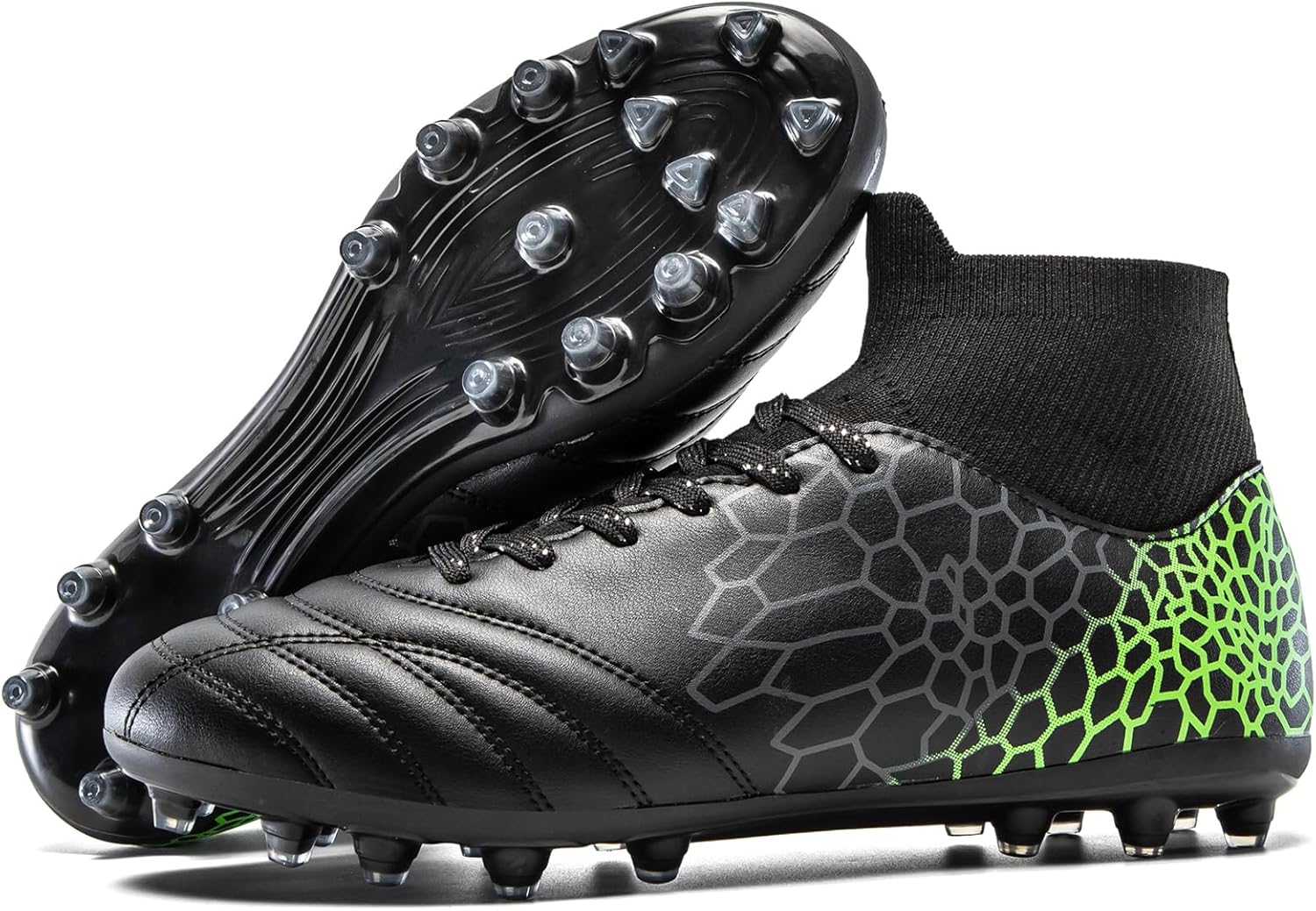 Boys Girls Soccer Cleats Youth Training Football Cleats High-top Soccer Shoes for Little/Big Kid