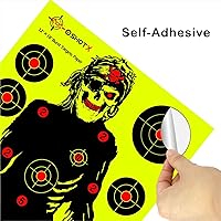 Vista 6 de Disparo de objetivos de disparo – Papel de silueta autoadhesivo reactivo de 12 x 18 pulgadas para rango – Ve fácilmente disparos estallar puntos