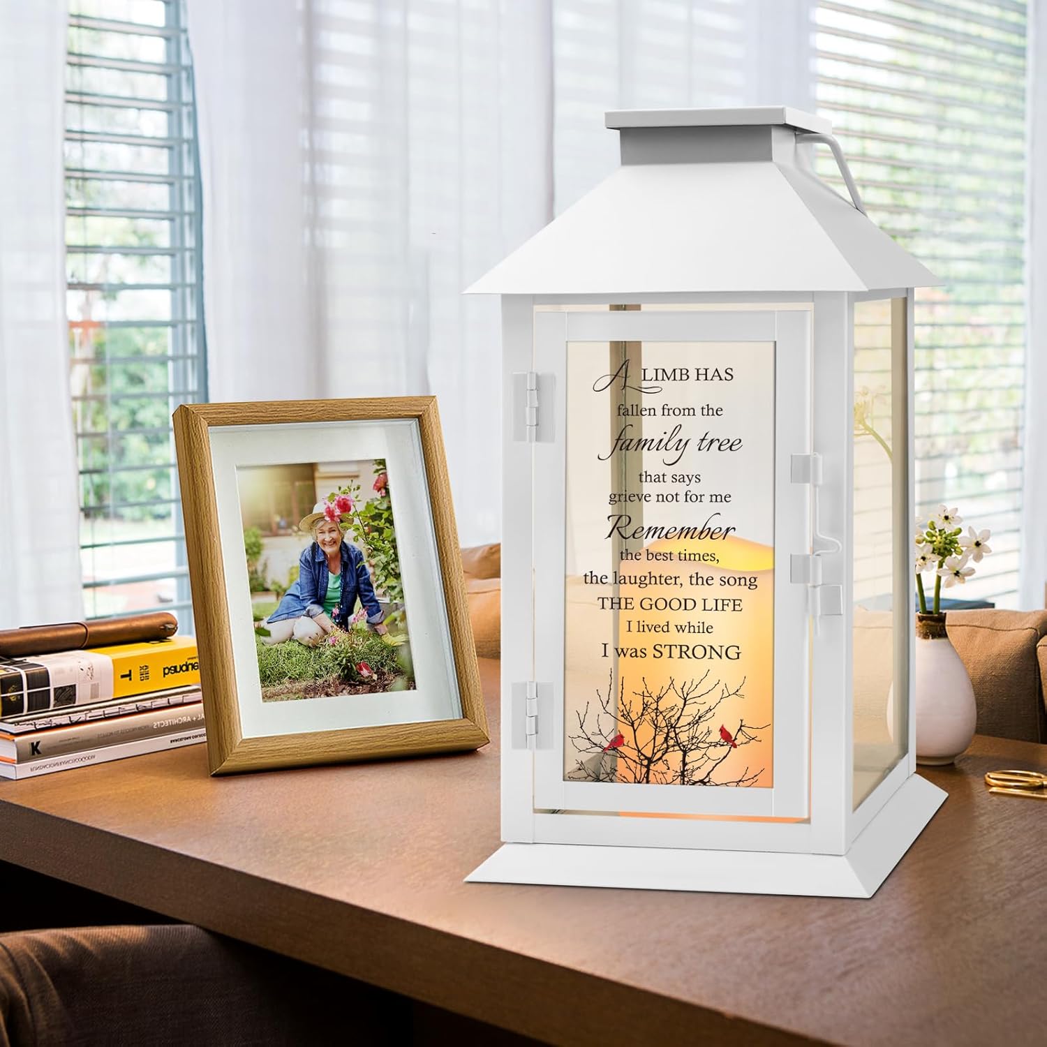 Memorial Lantern Bereavement Gifts in Memory of Loved One - Remembrance Sympathy Gifts for Loss of Mother or Father with LED Candle and Remote - Image 2