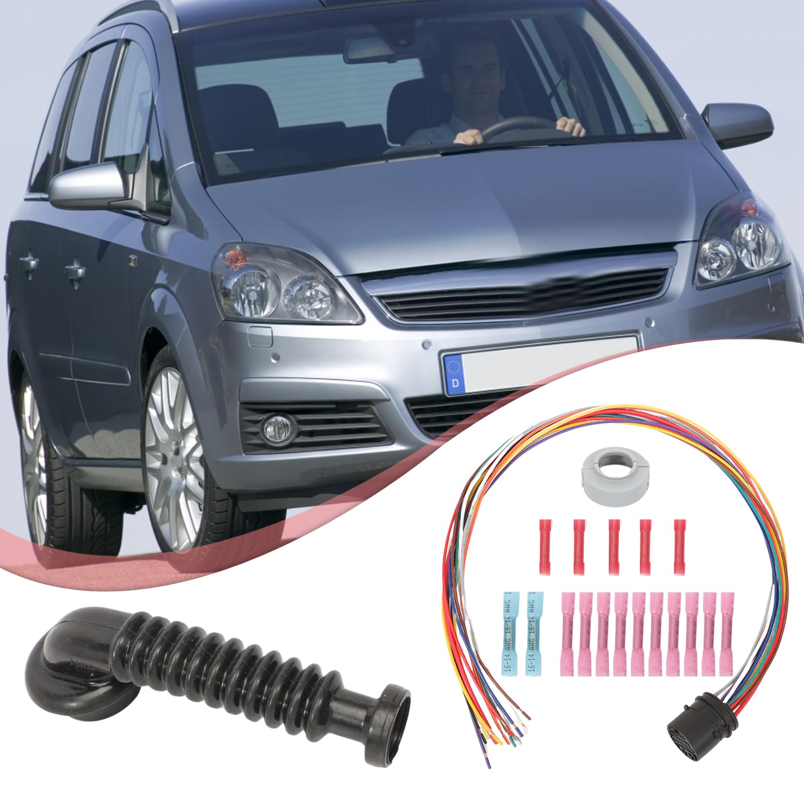 Kit di riparazione cablaggio 13158679 compatibile con Zafira B 2005-2014 cablaggio per portiera posteriore con tubi in silicone ricambio 1284222 1284223 13158680 93189351