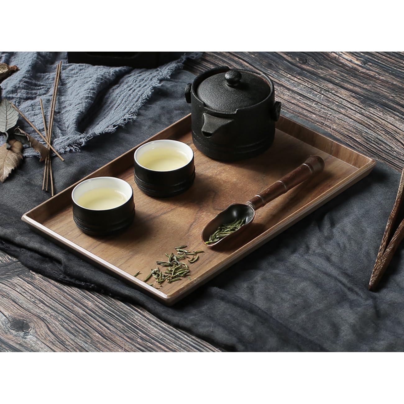 Amazon｜Bltokey トレー トレイ メラミン お盆 長方形 木目 盛器 定食