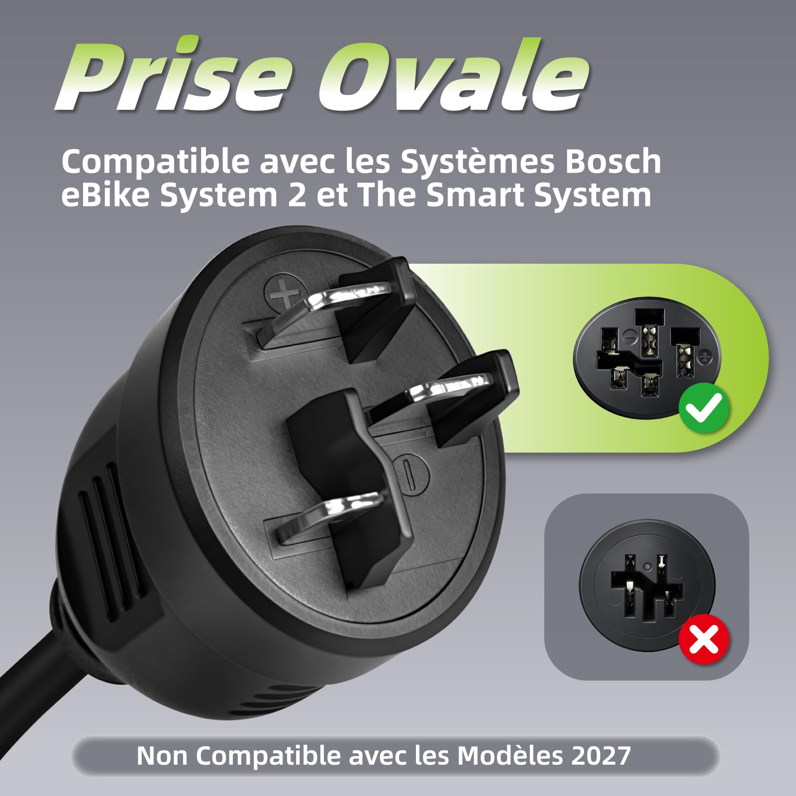 Chargeur 42V 4A pour Bosch Performance/Active Line Vélos | Pour Bosch Vélos Electriques de 36V Moteurs, Pour Batteries PowerPack 400, PowerPack 500, PowerTube 625, PowerTube 750