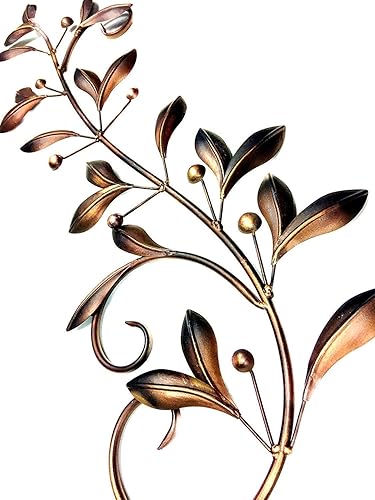 Miniatura 2 de Bellaa 21963 Decoración de pared de metal sobre la puerta, ventana, rama de olivo, hoja, placa de hierro forjado, arte para colgar, decoración del