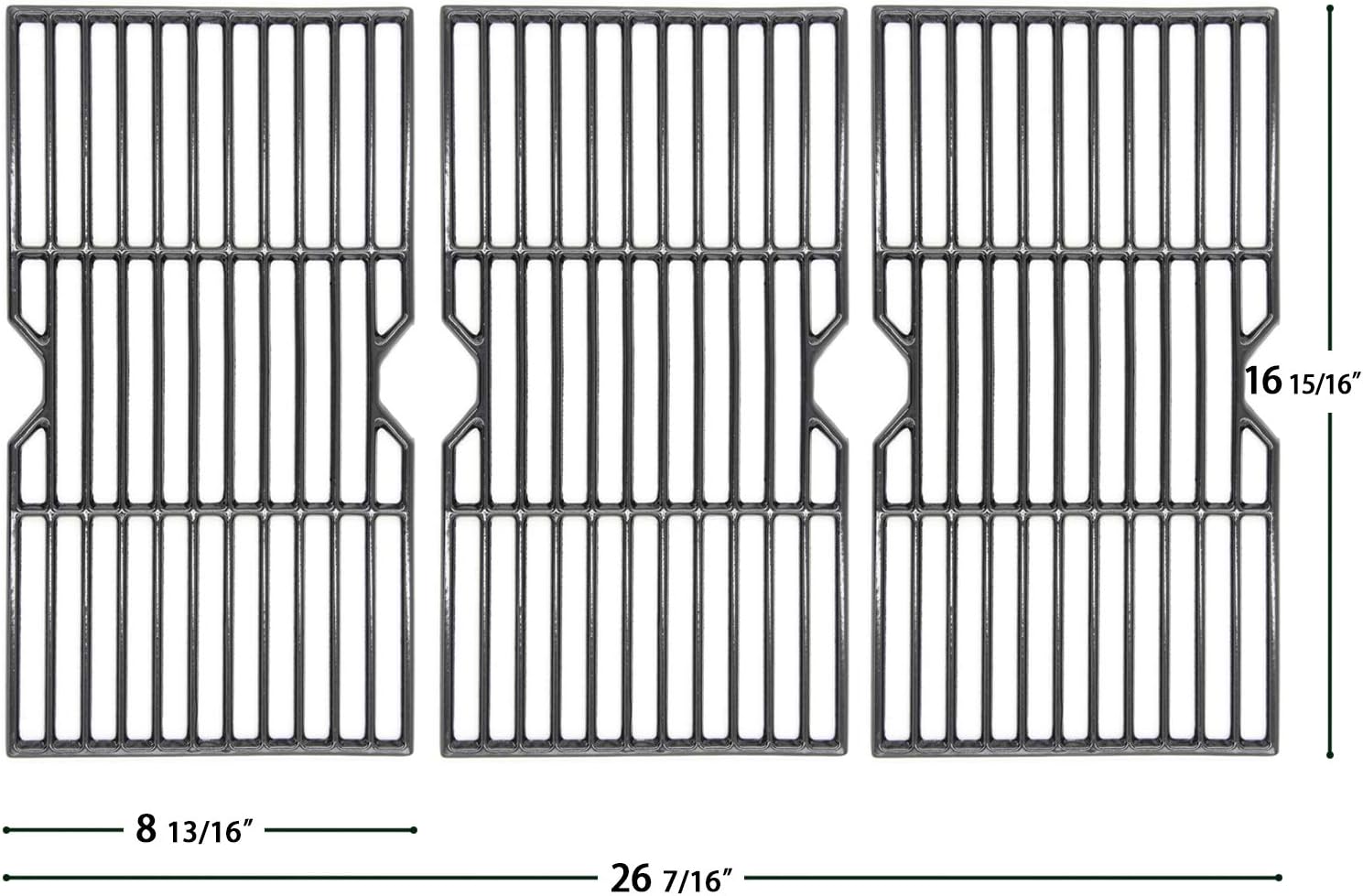 VICOOL 16 15/16 Inch Porcelain Coated Cast Iron Grill Grates Replacement for Charbroil 463344015, 466642616, Nexgrill 720-0864 Gas Grill, G467-0002-W1, Set of 3, (hyG117C) : Patio, Lawn & Garden
