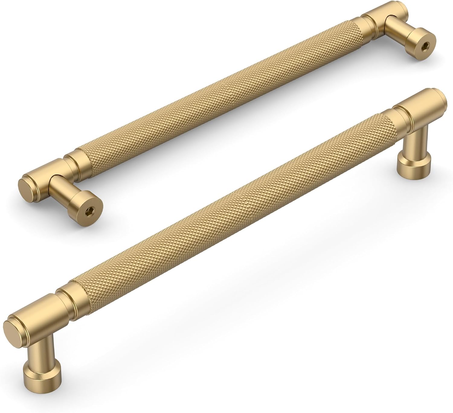 Amerdeco 6 Pack Champagne Bronze knurled Cabinet Pulls 7.5" | Drawer Pulls Cabinet Hardware Kitchen Cabinet Handles for Bathroom ZH0072