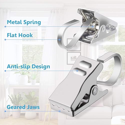 Miniatura 2 de Clips para cortina, paquete de 100 clips de luz de acero inoxidable para exteriores, decoración de fiesta, colgar fotos, camping, tiendas de