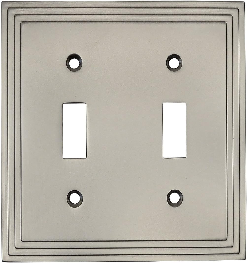 Cosmas 25033-SN Satin Nickel Double Toggle Switch Plate Switchplate Wall Cover