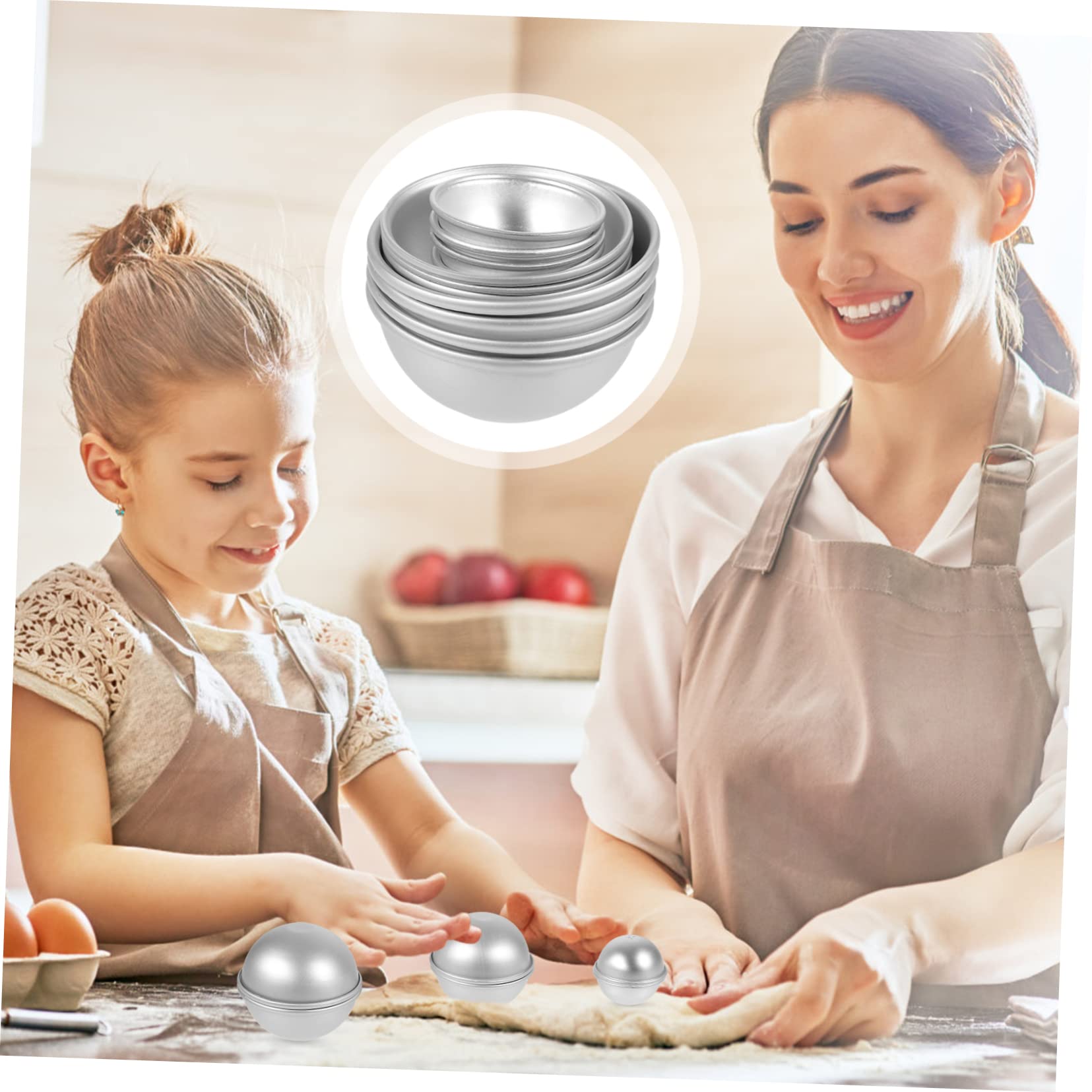 Moule Demi-sphère de Bricolage DIY en Alliage D’aluminium 12 Pièces