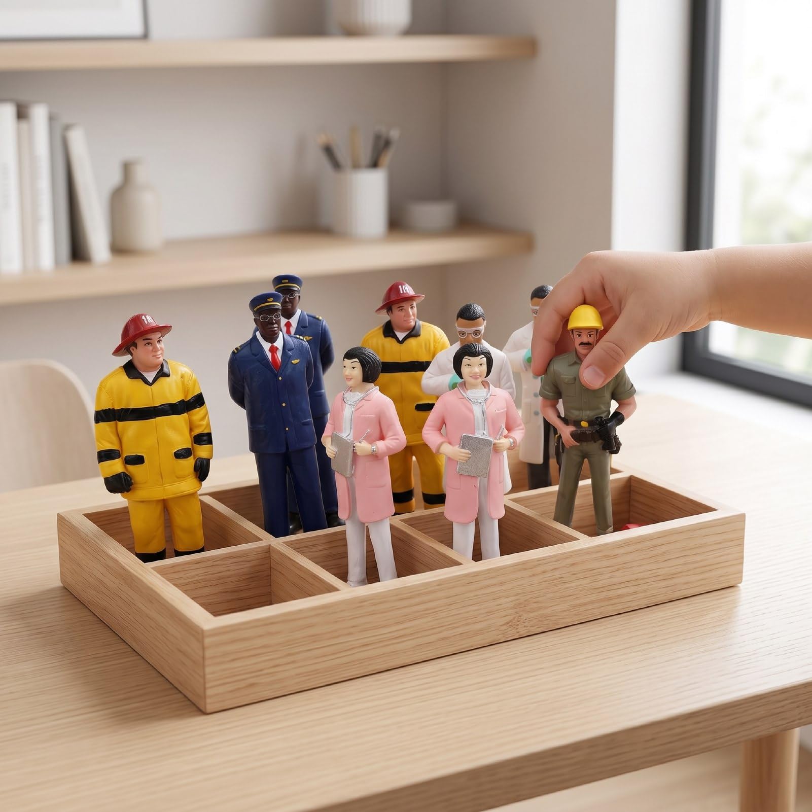 Figuras de Acción en Miniatura para Juego Imaginativo, Set de 10 Policía,