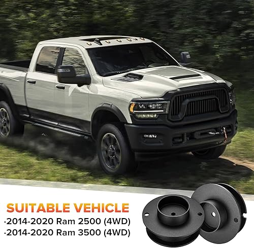 Miniatura 2 de BDFHYK Kit de nivelación delantera de 2 pulgadas para Ram 2500 3500, soportes de reubicación de amortiguadores espaciadores compatibles con Ram