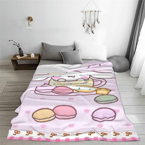 Miniatura 7 de Manta Kawaii con diseño de perro de cinamo de dibujos animados para niñas y mujeres, manta de franela de forro polar rosa para dormitorio, sofá y