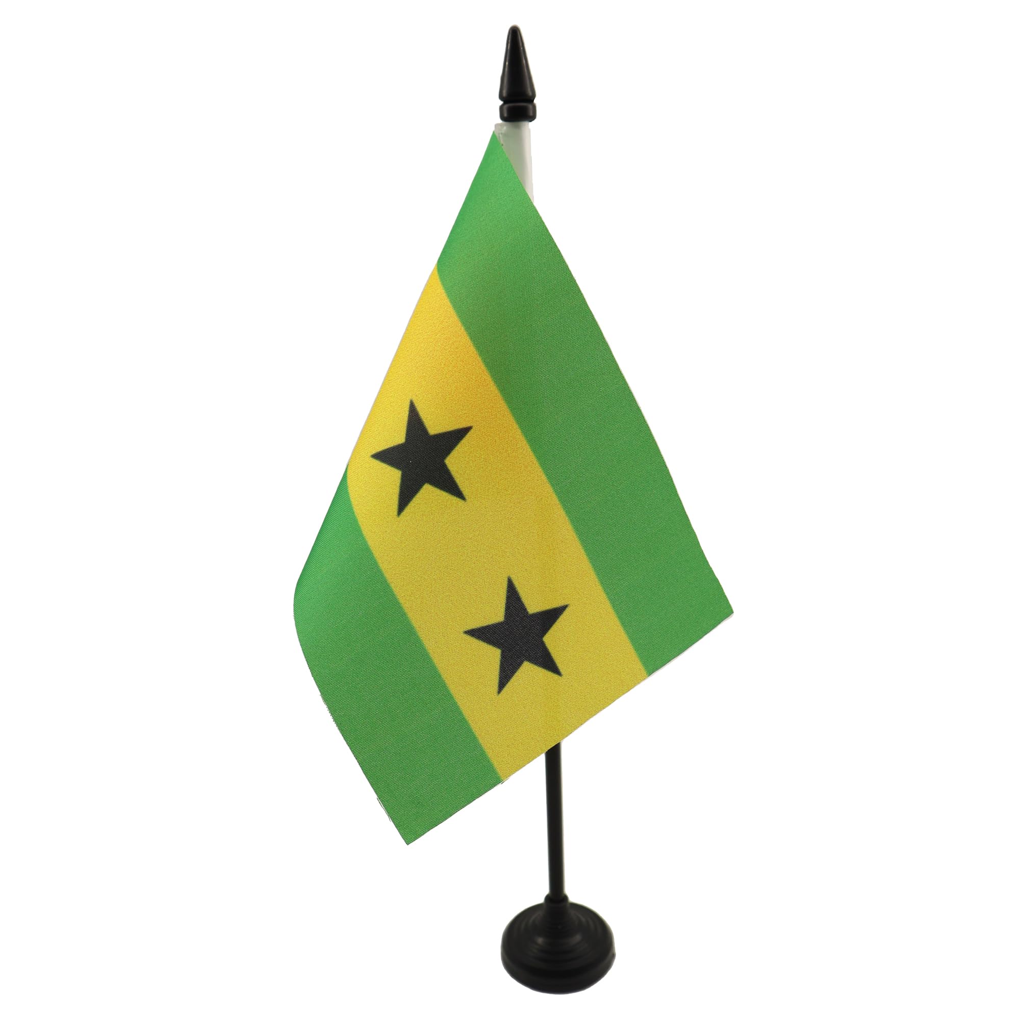 AZ FLAG Sao Tomé and Principe Table Flag 4x6 in 100D Polyester Plastic Base
