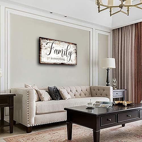 Miniatura 4 de Family is Everything - Lienzo decorativo de pared con cita familiar rústica para letreros de granja, arte de pared, arte de pared retro, decoración