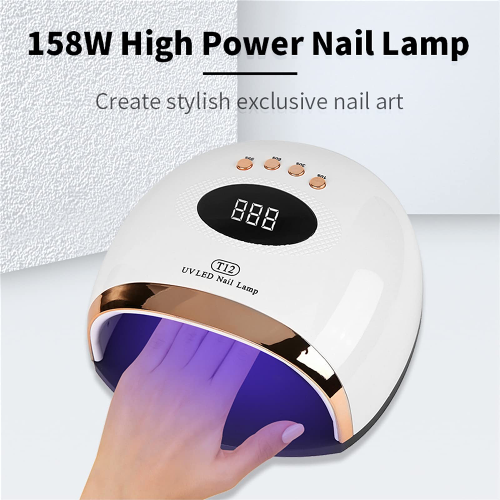 ZYC Lampada ad Asciugatura per Unghie da 158W Lampada UV Lampada UV per Unghie Lampada per Unghie Adatta per la polishing Manicure Gel
