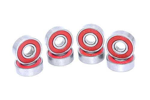 Miniatura 5 de FGen 100pcs Motor de bajo ruido dedicado 608RS Skateboard Bearing Fingertip Gyro Special Bearing (rojo)
