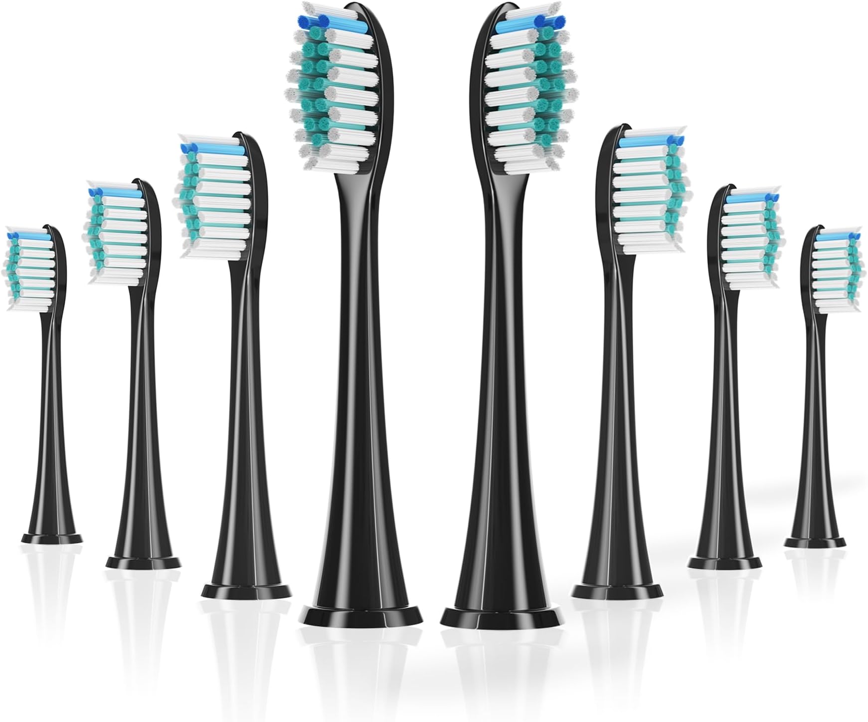 Replacement Brush Heads Fit for Philips Sonicare Electric Toothbrushes,8PCS,Black, Refills for ProtectiveClean,for DiamondClean Smart and for ExpertClean Series, Replace for A3 C2 C3 G2 G3 W3