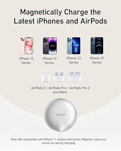 Miniatura 7 de Anker MagGo - Almohadilla de carga inalámbrica MagGo para iPhone 16, certificado Qi2, cargador inalámbrico de 15 W para iPhone 1616 Plus16 Pro16 Pro