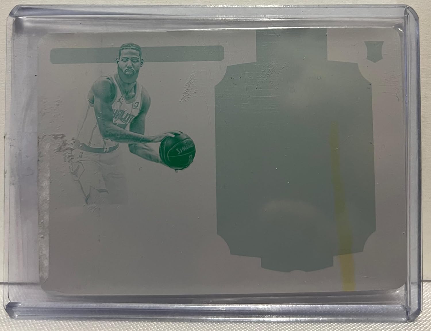 Caleb Martin RARE #1/1 Yellow Print Used Plate From Rookie Patch Autographs Horizontal Game Used Collectible Basketball Card - 2021 Panini National Treasure Basketball Card #144 (Hornets)