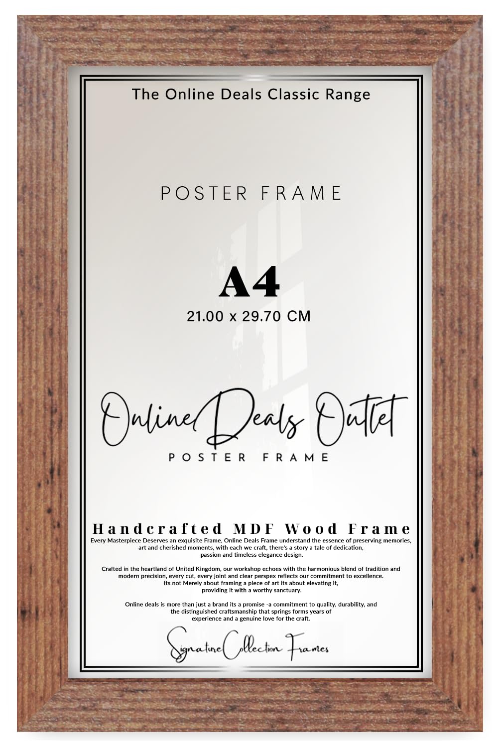 Rustic Online Deals | Mdf Poster Frame A4 (21.00 X 29.70 Cm) No Mount Included For Travel Prints, Aesthetic Wall Décor & Map Posters, Elegant Mdf Build, Secure Mounting Hooks [ ]