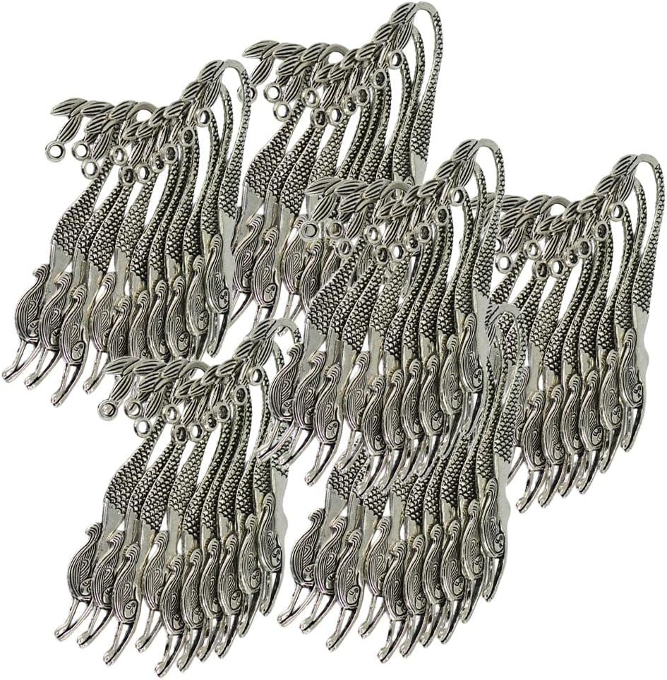 80pcs Vintage Tibetan Mermaid Bookmark with Loop F/Adults Office Reading