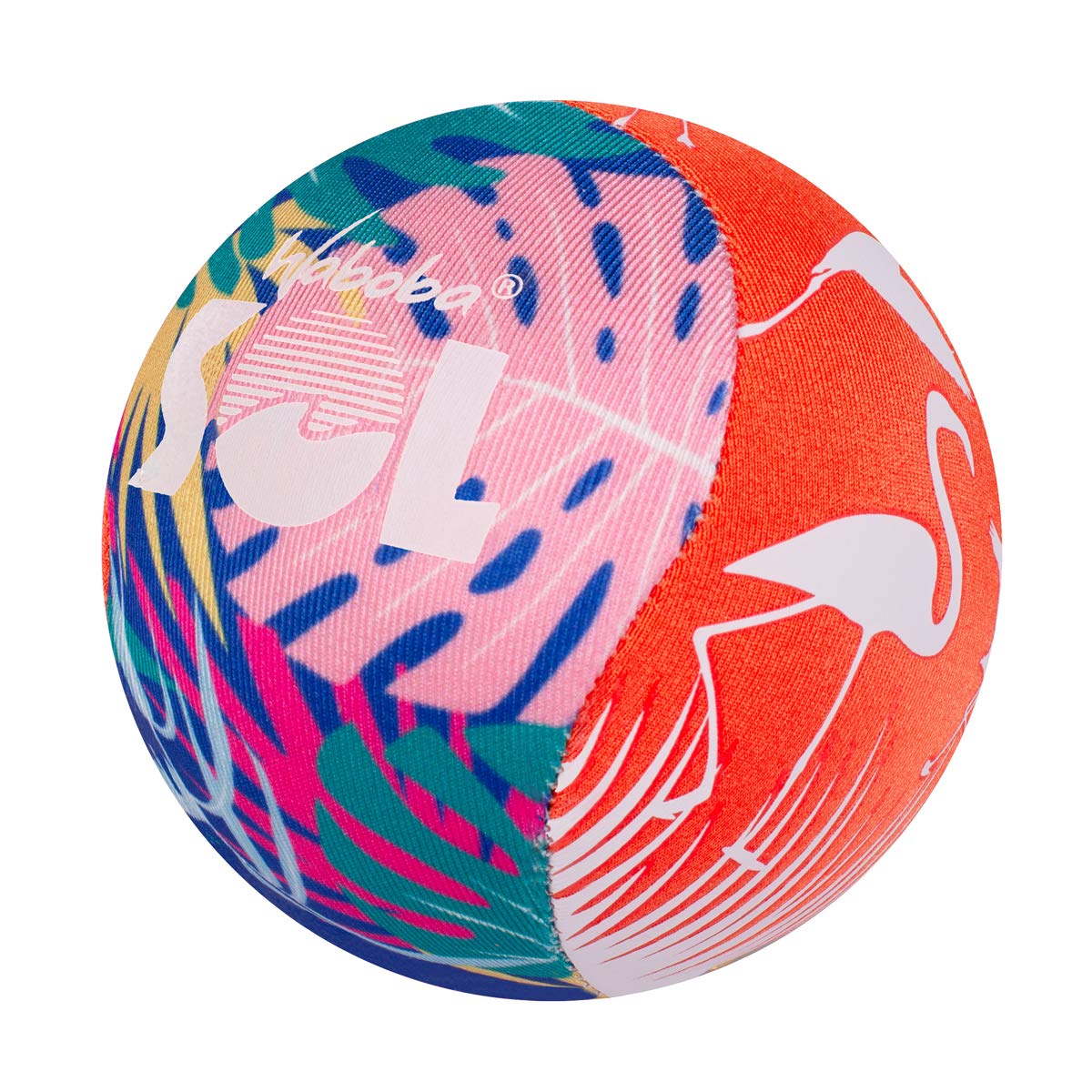 WabobaSol Foam Ball, Colour Changing Water Bounce Foam Ball with Lycra Cover, Pro Water-Bouncing for Throwing/Catching Swimming Pool, Beach or Garden Games – Flamingo Pink/Multi
