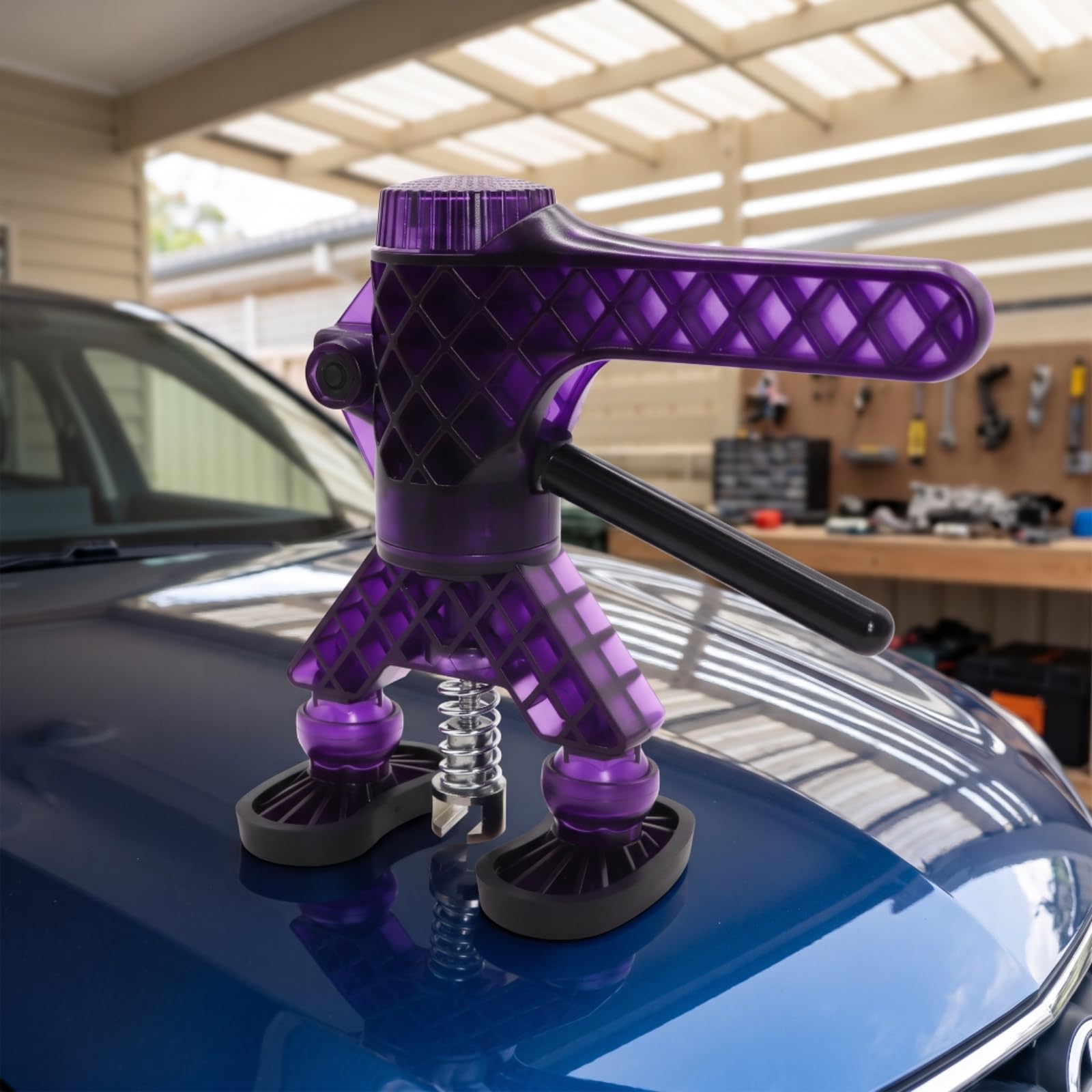 B Baosity Dispositivo Reparador de Abolladuras de Coche Herramienta Extractor Ventosa Empuñadura de Palanca Antideslizante Peso Ligero Adecuado para Paneles de, Púrpura, Extractor De PC Púrpura