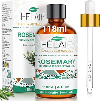 Rosemary Oil 118ml Rosemary Essential Oil 100% Natural with Dropper Relieve Nasal Congestion for Strengthens Hair Roots Insect Repellent Aromatherapy Diffuser Candle Making