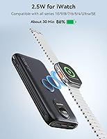 Vista 6 de Portable Charger, 10000mAh 22.5W Fast Charging Power Bank with Built in Cable & Wall Plug, Travel Essential Battery Pack with LED Display, External