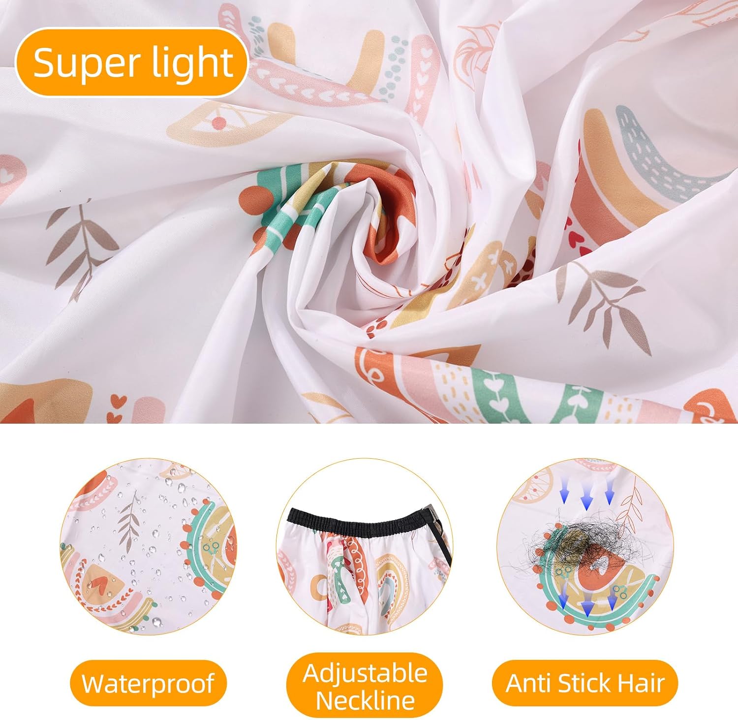 Kids Hair Cutting Cape with Sleeve, Kid Barber Cape Haircut Cape for Boy Girl, Home Hair Cape for Salon, Rainbow