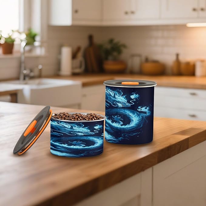 ALAZA Blue Dragon Black Coffee Canister 30oz miniatura 2