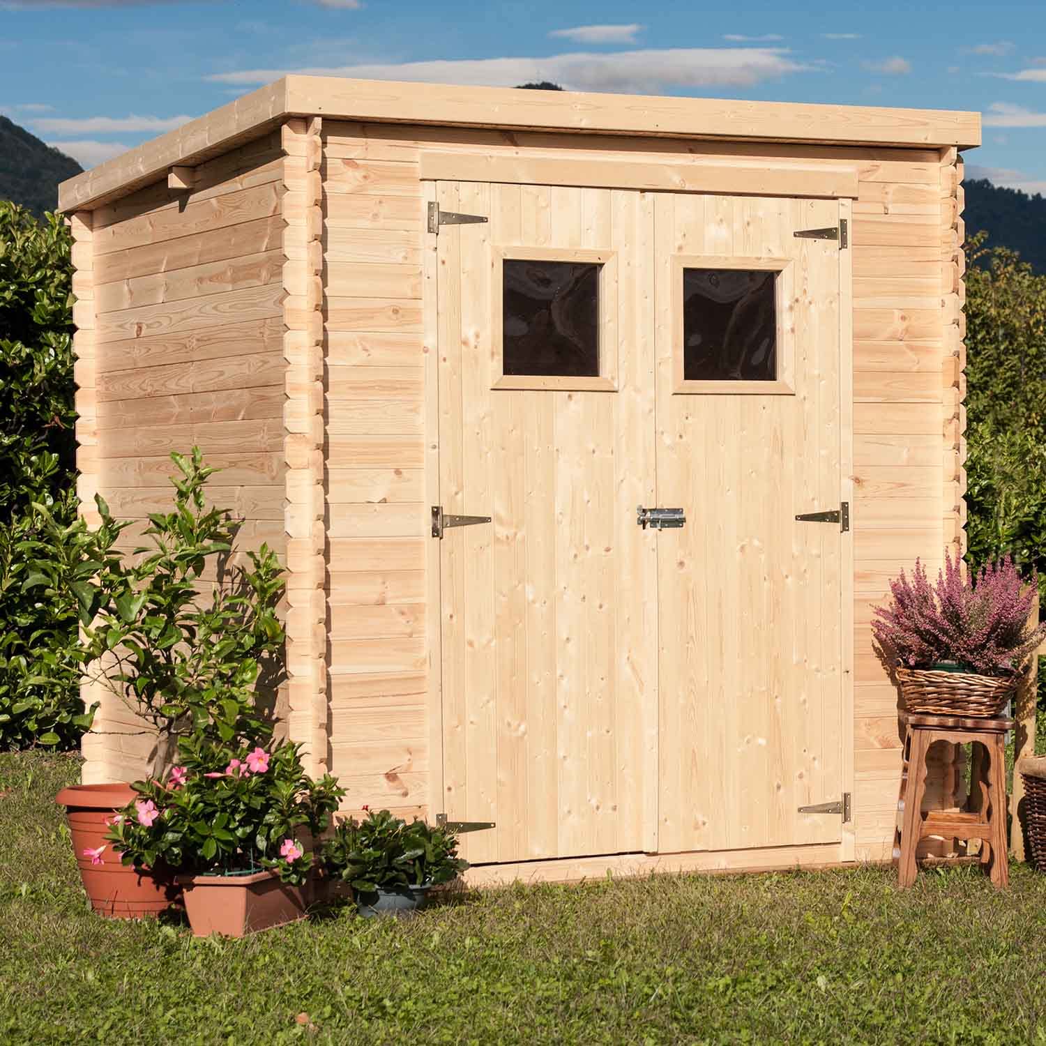 FRANKYSTAR Birba Abri de Jardin en Bois de Sapin 200 x 200 cm
