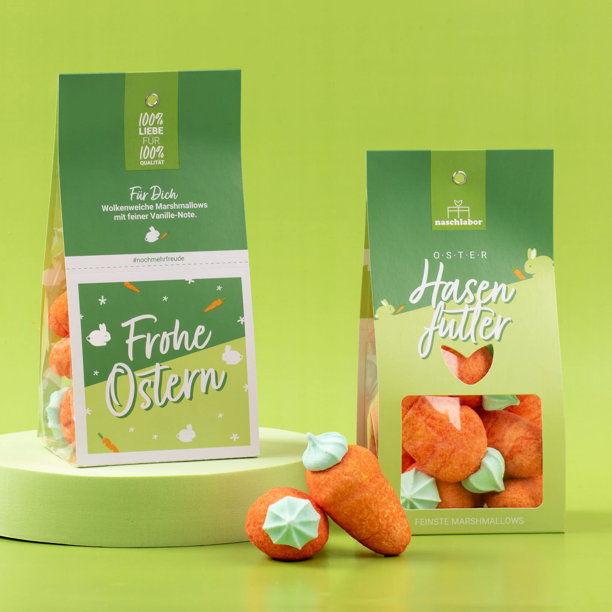 15 Stück Yummy Hasenfutter Marshmallow Tüte | Ostergeschenk für Kinder und Erwachsene | Süßigkeiten in Karotten-Form für das Osternest | Große-Verpackung