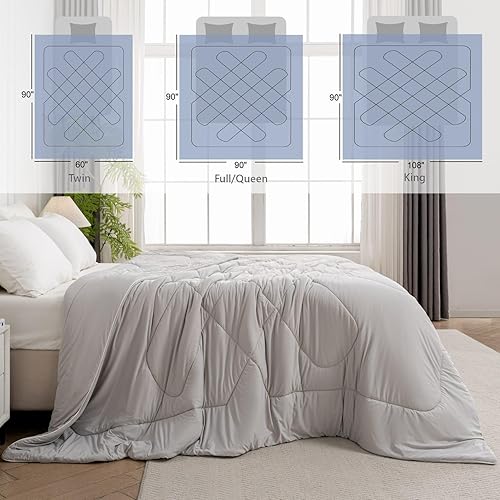 Miniatura 5 de meadow park Edredón refrescante FullQueen de 90 x 90 pulgadas, manta refrescante de doble cara para personas que duermen con calor, tela de