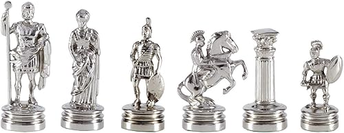 Miniatura 3 de Manopoulos Juego de ajedrez pequeño del ejército griego romano - latón y níquel - sin tablero de ajedrez