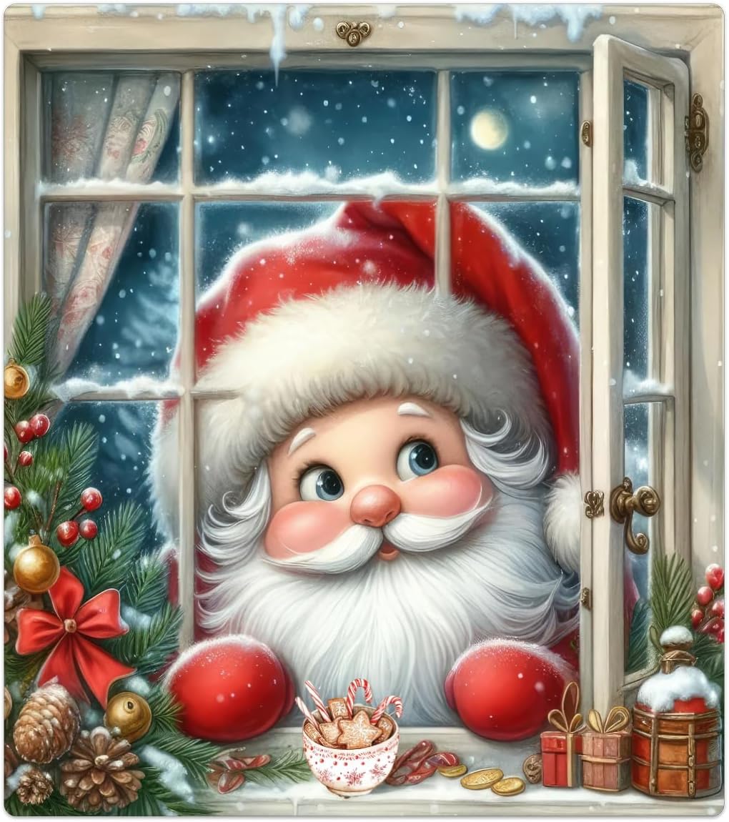 Christmas Xmas Cute Santa Claus Dishwasher Magnet Cover Christmas Xmas Magnetic Dishwasher Decorative Cover Front Dishwasher Door Covers Dishwasher Covers Decal Decor Kitchen Appliances Gift 23" X 26"