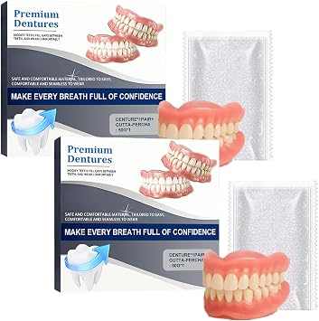 Advanced Customized Full Denture Set, Dentures Kit, Silicone Reline Denture Set, Silicone Dentures Set,Soft and Comfortable 2pcs