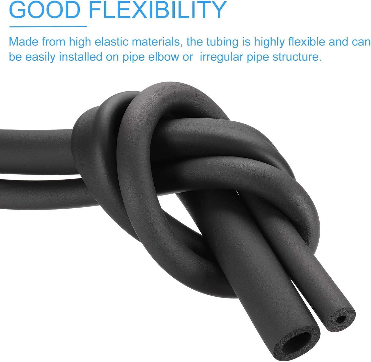 PATIKIL 3(76mm) ID x 6.6Ft Pipe Insulation Foam Tubes, Pipe Cover Wrap Roll Bar Padding Tubing for Handle Grip HVAC Outdoor Air Conditioner Units, ***Black***