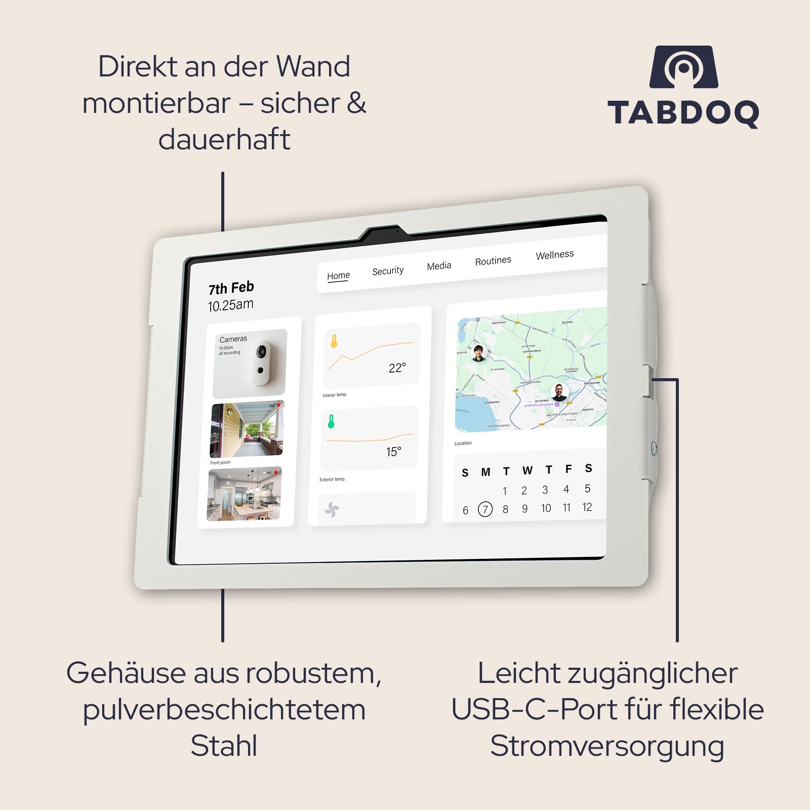 Lite iPad Wandhalterung kompatibel mit iPad 10.9 Zoll (2022–2025) 10. & 11. Generation (A16) – Sichere & Robuste Tablet Halterung für Private und gewerbliche Nutzung, schwarz