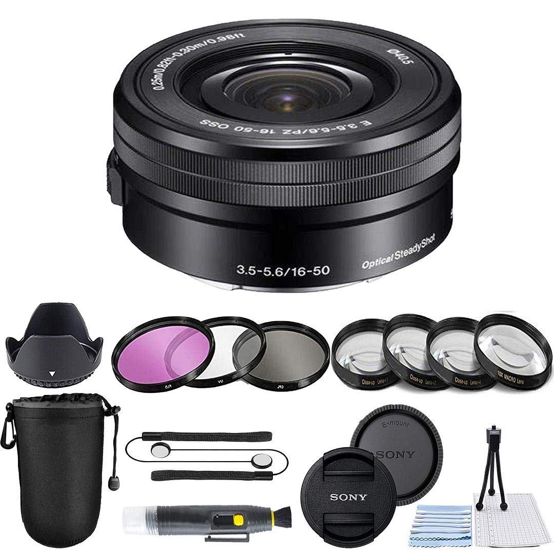 Sony E PZ 16-50mm f/3.5-5.6 OSS Lens with Large Pouch, Tulip