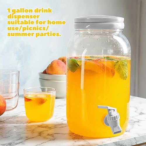 Miniatura 2 de Tanlade Dispensador de bebidas de plástico con soporte, dispensador de bebidas con base de metal resistente, dispensadores de jugo para fiestas,