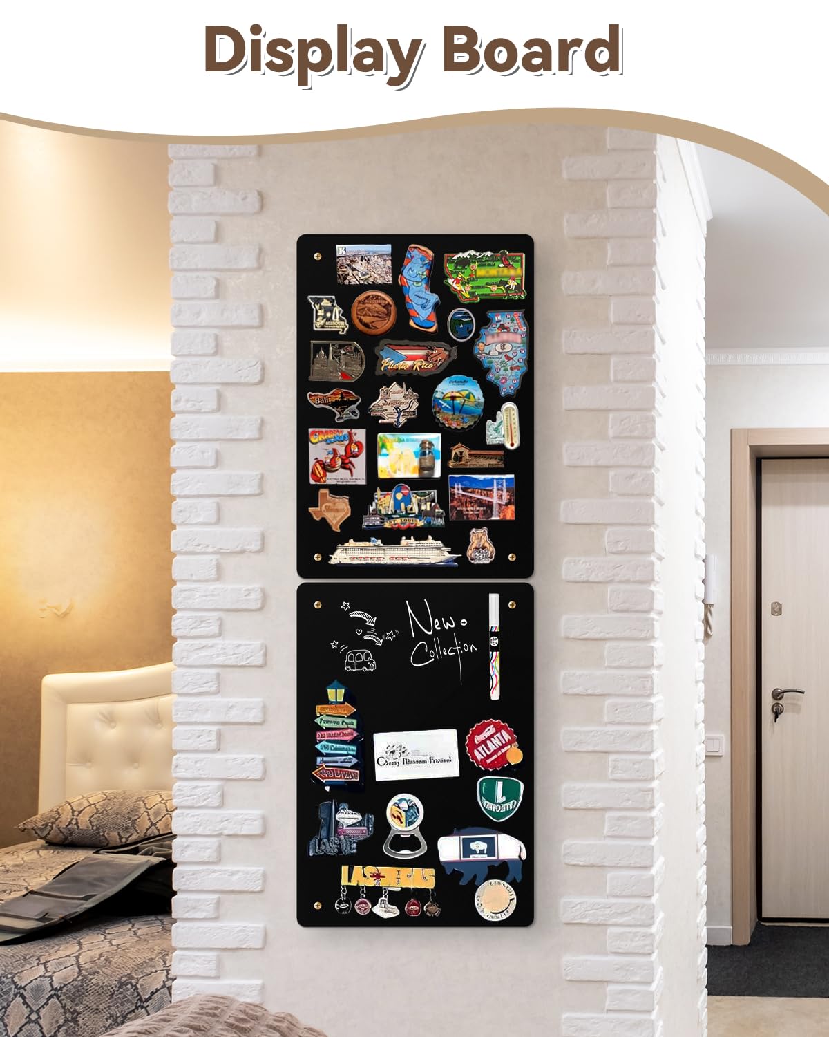 Ooivie A1 Magnetic Board For Wall (595 X 840mm, No Holes) - Brushed Stainless Steel Magnet Board - Magnetic Notice Board - 1mm Thick - For Fridge Magnets, Office, Kitchen, Home - View #2