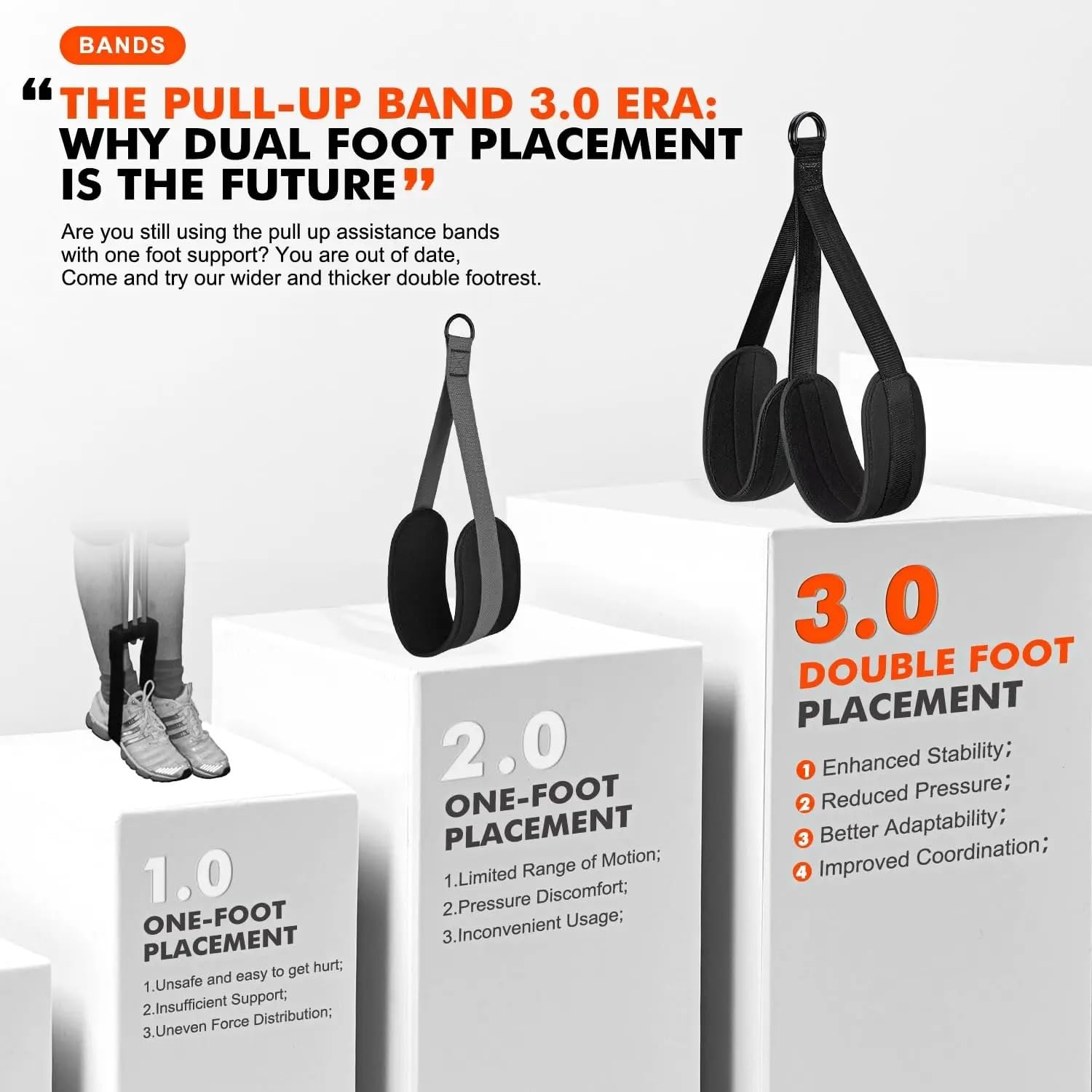 fasce di resistenza con maniglie Fasce cintura assistita 75-300 LBS Assistenza multifunzionale