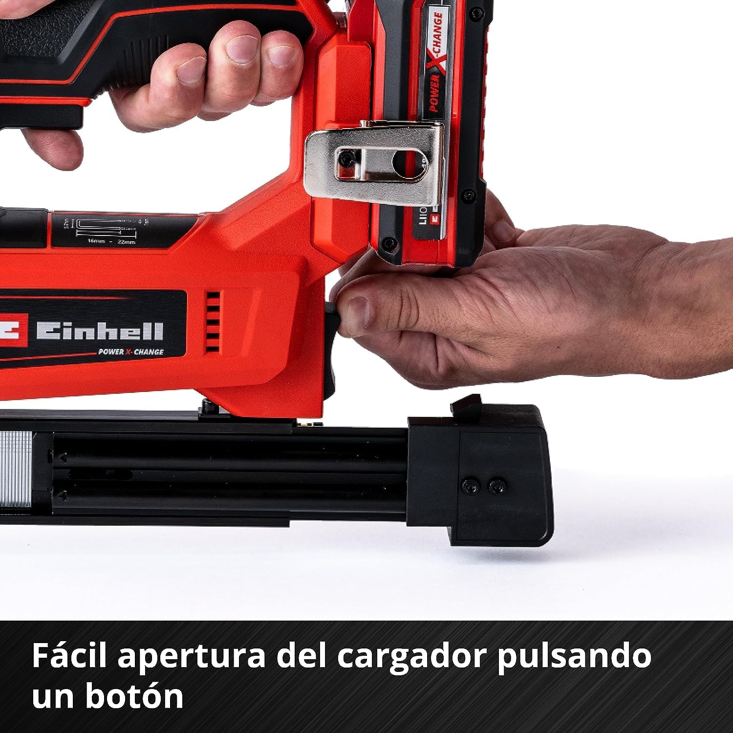 Einhell Clavadora con batería TE-CN 18 Li-Solo | PXC | 18 V | clavadora/grapadora | 20 disparos/min | clavo 32 mm | grapa 22 mm | 300 grapas + 300 clavos | sin batería