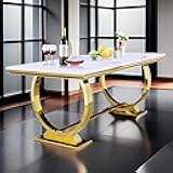 Unbranded 72 inch Rectangular Dining Table with U-Shaped Base White